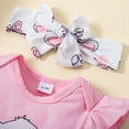 thumbnail image 5 of Baby Girls 0-18 Months Elephant Pattern Romper and Pants and Headband Outfit, 5 of 11