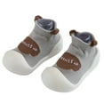 thumbnail image 6 of PINQI Unisex Baby First Walking Slippers Children Toddler Baby Girls Boys Cute Slipper Socks Shoes Prewalker for Indoor Outdoor House Shoes Bedroom Slippers(Gray,12-18 Months), 6 of 7