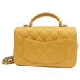 thumbnail image 4 of Pre-Owned CHANEL AS2431 Yellow Lambskin G Hardware Top Handle Mini Matelasse 20 Shoulder Bag..., 4 of 12