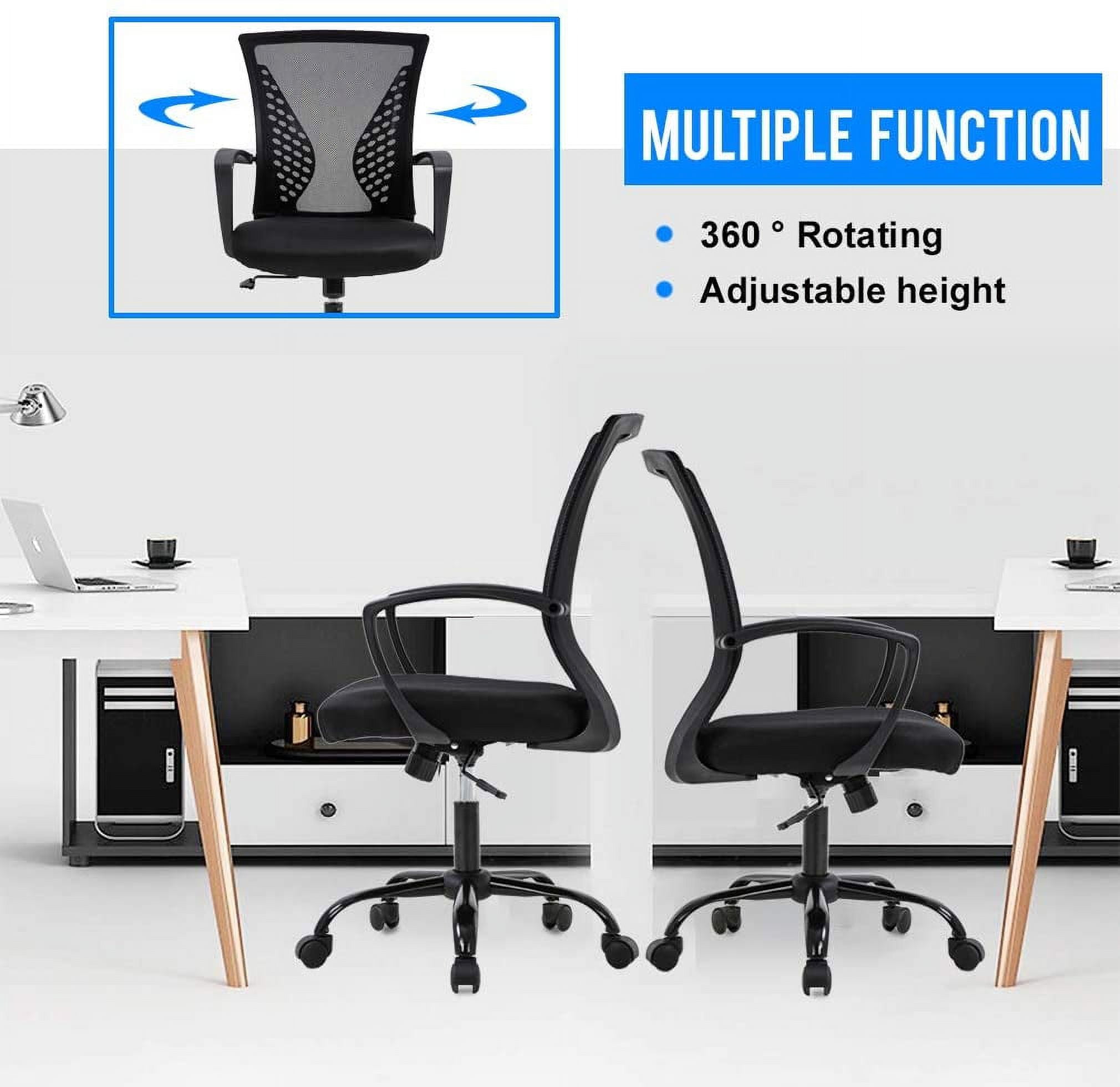 BestOffice Ergonomic Office Chair with Lumbar Support Armrest Rolling Swivel Adjustable Chair Adults, Black