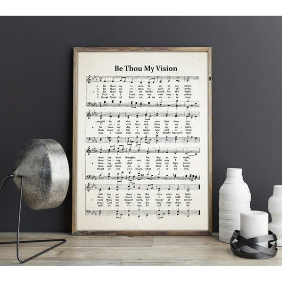 Be Thou My Vision Hymn Sheet Music Hymn Wall Art Wall Art, Modern Wall Decor, 8x12 UNFRAMED