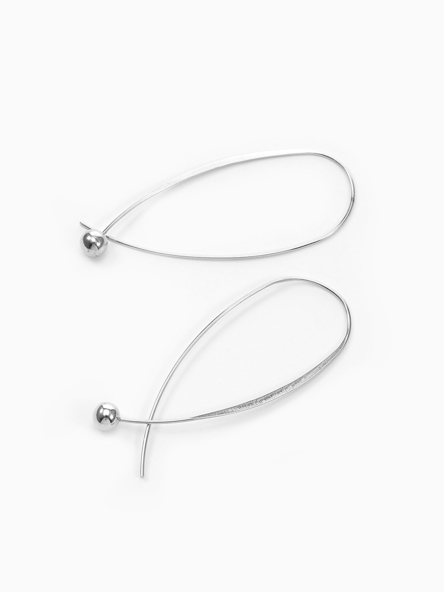 Time and Tru Silvertone Pull-Through Loop Hoop Earrings