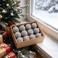 thumbnail image 4 of Christmas Tree Ornaments Balls, 12 Pack 2.4 Inch Flocked Velvet Christmas Tree Ornaments Plastic Balls, 4 of 6