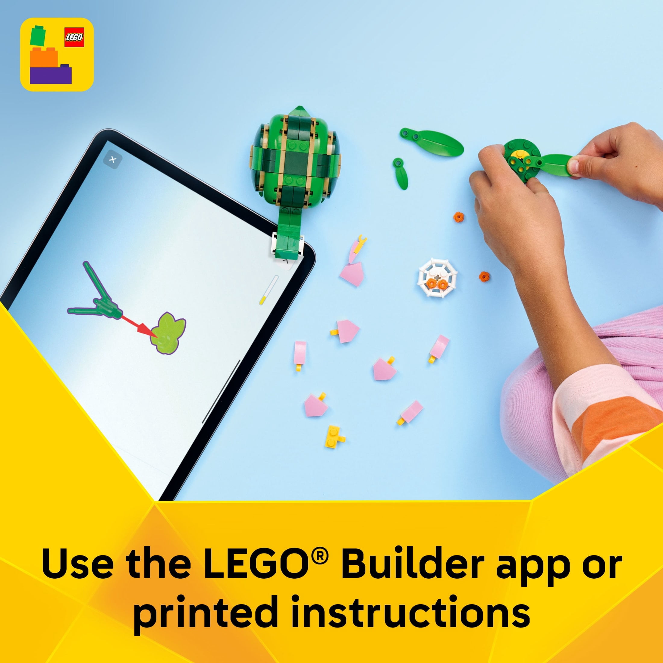 LEGO Creator 3 in 1 Turtle with a Water Lily Flower - Building Toy for Girls & Boys, Ages 7+ - Cute Birthday Gift for Kids - Build a Chameleon, Frog, or Turtle - 31377
