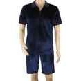 thumbnail image 2 of Men 2pc Stacy Adams leisure jogging suit Shorts Set Summer 3820 Navy Velvet, 2 of 6