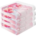 thumbnail image 2 of SKYSONIC 4 PCS Cotton Washcloths Towel Set, 12"x 12" Highly Absorbent & Soft Baby Wash Cloths, Face Hand Towels for Bathroom, Multi-Purpose Fingertip Towels (Pink Nature Flower), 2 of 7