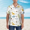 thumbnail image 5 of Uemuo Dinosaur Printed Regular Fit Short Sleeve Casual Hawaiian Shirt for Men,Aloha shirt,Tropical shirt,Floral print shirt,Vacation Beach shirt-X-Large, 5 of 9