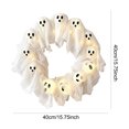 thumbnail image 2 of Halloween Glowing Ghost Wreath, Light-up Spooky Wreath with 12 Ghost Decor, RC, 6H Timer, Ideal for Halloween Party (C 16x3inch), 2 of 9
