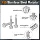 thumbnail image 3 of Uxcell 100 Paquete #14 x 1-1/4" Tornillos autorroscantes, Tornillos autoperforantes de acero inoxidable 410 para metal, Cabeza de arandela hexagonal para chapa metálica, 3 of 5