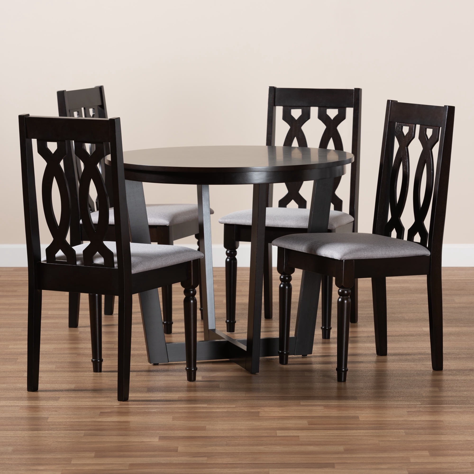 Baxton Studio Julie Modern Dining Set, 5-Piece, Dark Brown