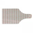 thumbnail image 1 of Checkered Cutting Board, Picnic in Countryside Themed Gingham Pattern in Soft Colored Print, Decorative Tempered Glass Cutting and Serving Board, Wine Bottle Shape, Pale Peach and White, by Ambesonne, 1 of 1