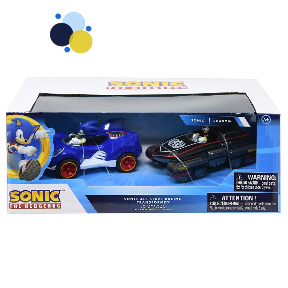 Sonic Transformed All-Stars Racing Pull Back Action: Shadow and Sonic Hedgehog, Multicolored