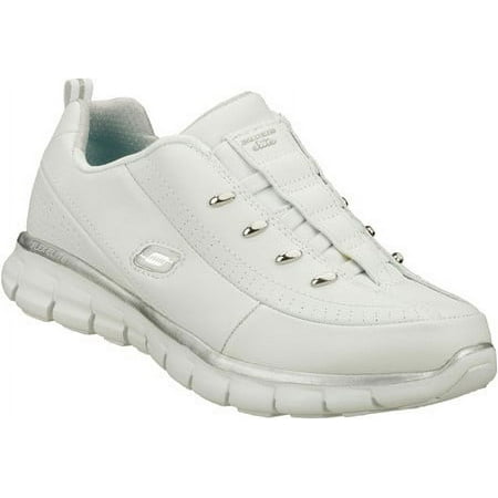 Skechers Sport Women's Elite Class Fashion Sneaker,White/Silver,10 XW US