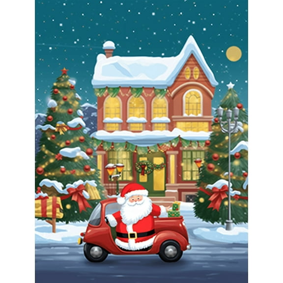 puzzles 300 pieces for adults Merry Christmas snowy day car Challenging Puzzle Perfect for Game Nights - Finished Puzzle Size is 14.9'' x 10.2''