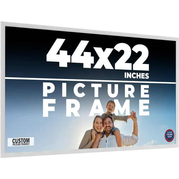 44x22 Frame White Solid Wood Picture Frame Includes UV Acrylic Shatter Guard Front, Acid Free Foam