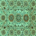 thumbnail image 1 of Ahgly Company Indoor Square Abstract Turquoise Blue Modern Area Rugs, 6' Square, 1 of 4