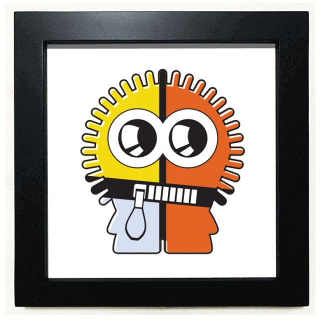 Universe And Alien Tricolor Alien Black Square Frame Picture Wall Tabletop