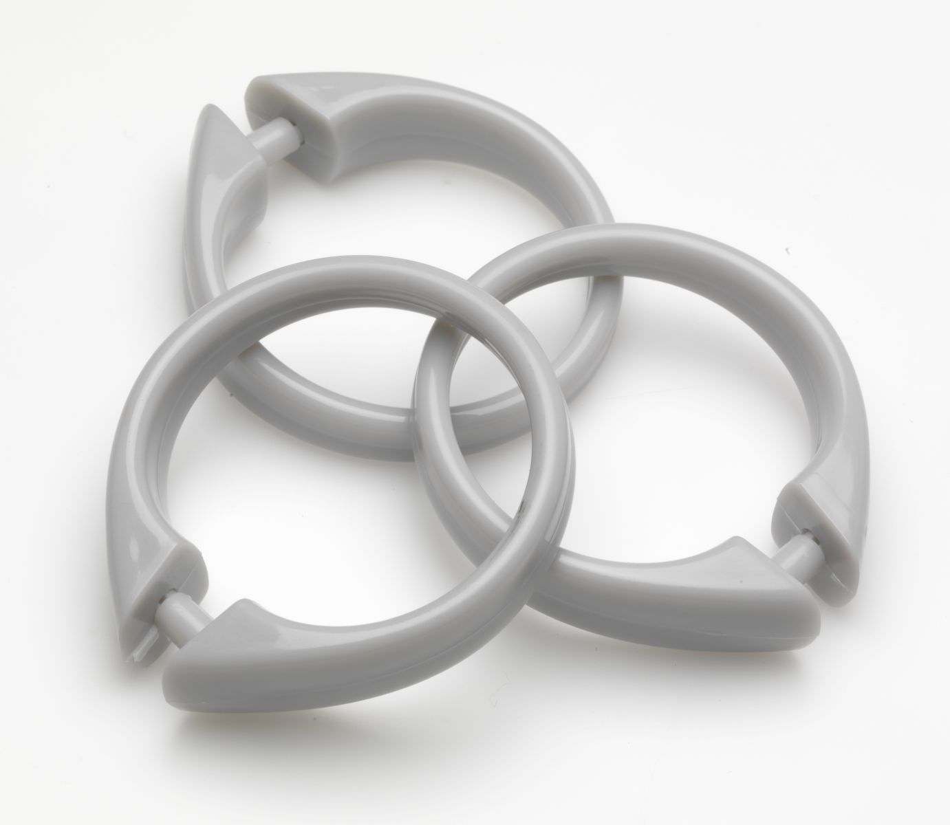 Splash Collection by Ben&Jonah Snap Type Plastic Shower Curtain Hooks In Gray, Set Of 12