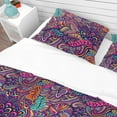 thumbnail image 4 of Designart 'Texture with Abstract Flowers' Bohemian & Eclectic Bedding Set - Duvet Cover & Shams, 4 of 4