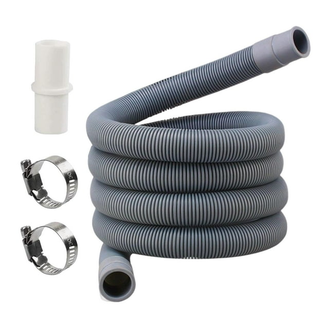 Manguera de drenaje universal para lavadora con 1 adaptador de extensión, 2 abrazaderas de manguera reemplaza fácilmente los accesorios de instalación s flexibles 500cm