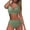Army Green, variant on Two-piece Tummy Control Bikini Set for Women High-Waisted Wrapped Push Up Swimsuits Padded Crop Tops Bathing Suits Army Green M