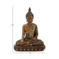 thumbnail image 4 of 12" x 15" Brown Polystone Meditating Buddha Sculpture with Engraved Carvings and Relief Detailing, by DecMode, 4 of 8