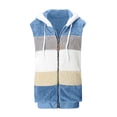 thumbnail image 4 of Baqcunre Winter Coats For Women Women'S Spliced Fashion Casual Zipper Pocket Drawstring Plush Sleeveless Coat Jackets For Women Womens Fall Fashion 2023 Light blue L, 4 of 4