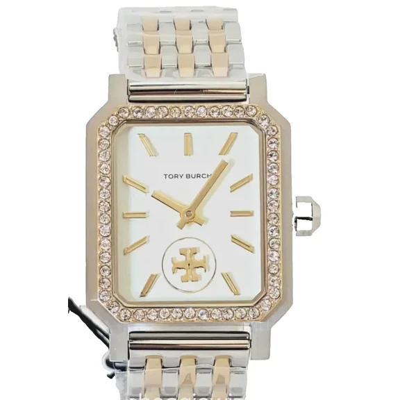 Tory Burch Eleanor TBW1514 Cream Dial Two Tone Double Bracelet 28MM Womens Watch