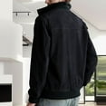 thumbnail image 6 of Fgnfyis Mens Winter Coat Autumn Winter Pocket Short Ribbed Panel Design Long Sleeve Stand Collar Jacket Jackets for Men Blue XXL, 6 of 7