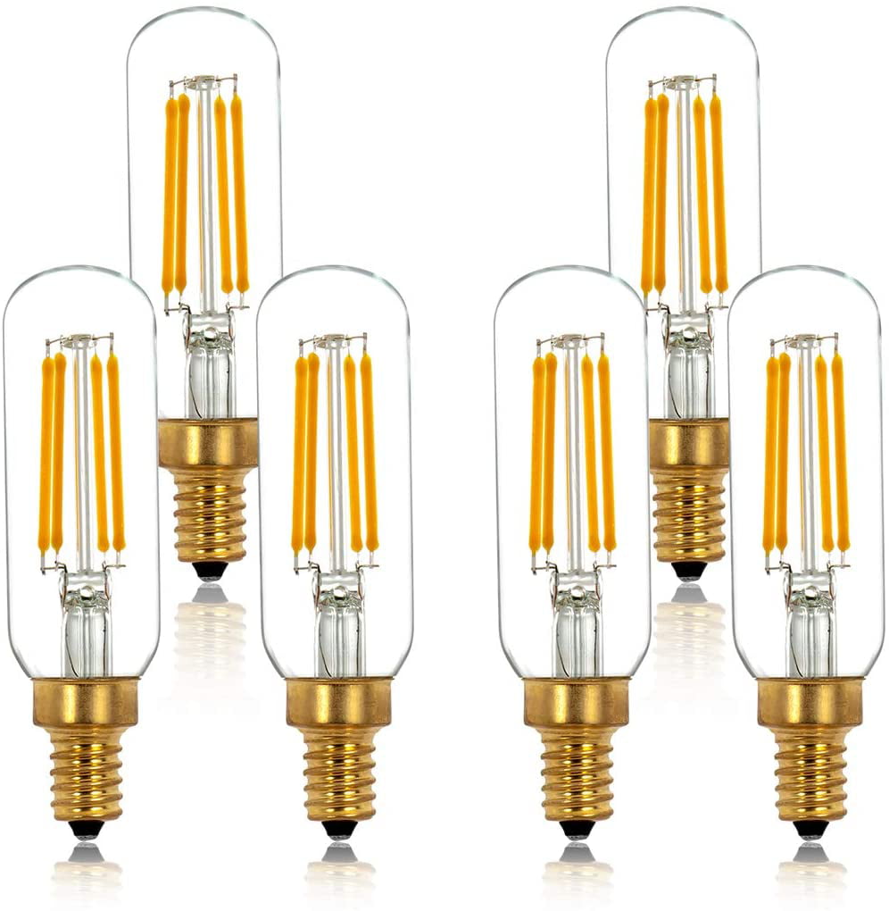 40W Equivalent 6 Pack T6 LED Bulb 4W Dimmable E12 Candelabra Bulbs LED 2700... 