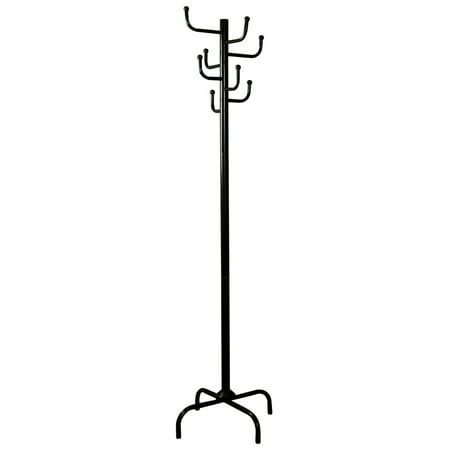 8 Hook Metal Coat Rack Hat Tree Free Standing Floor Stand for