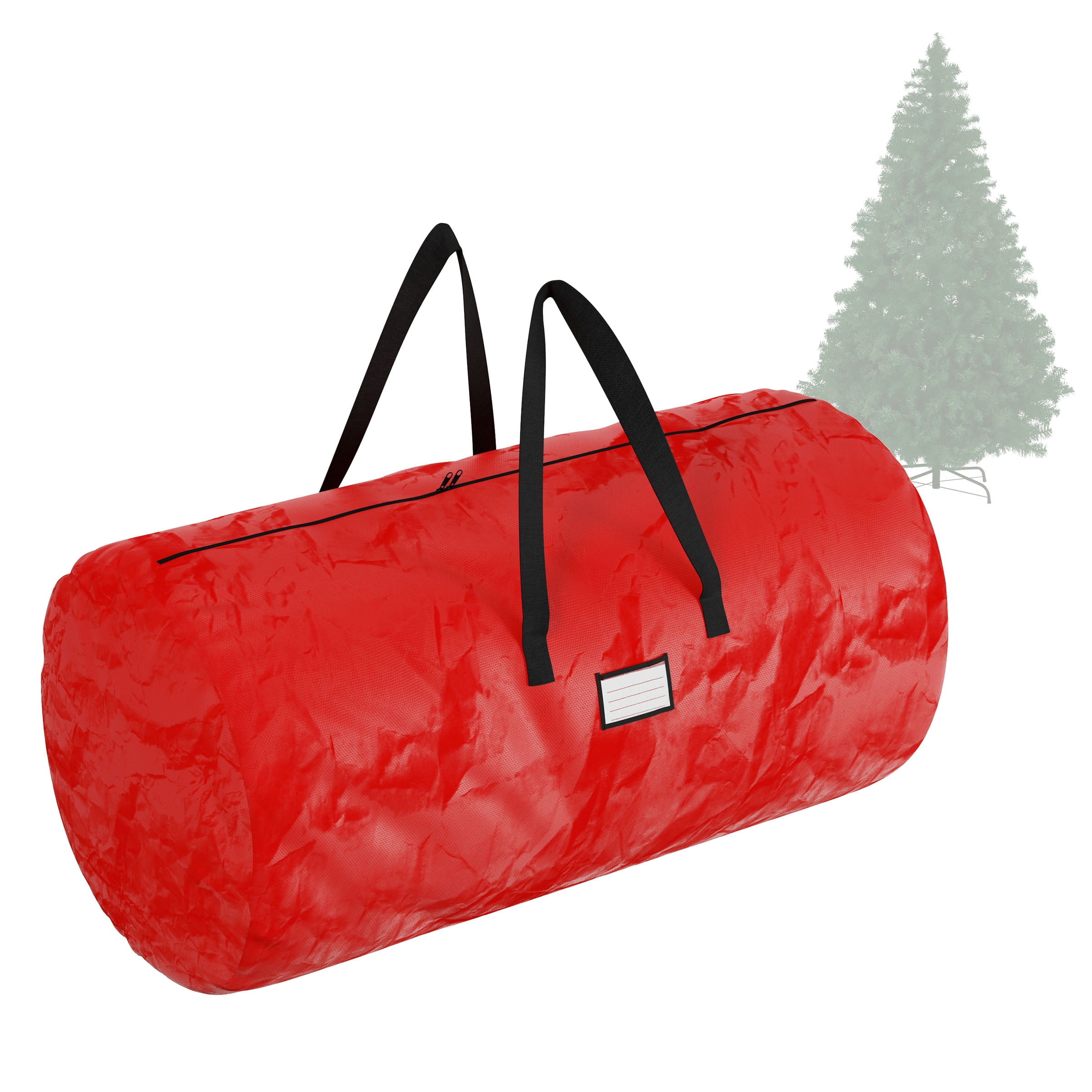 Elf Stor Christmas Tree Storage Bag for 12ft Artificial Trees, Heavy-Duty with Handles, Red, Zippered
