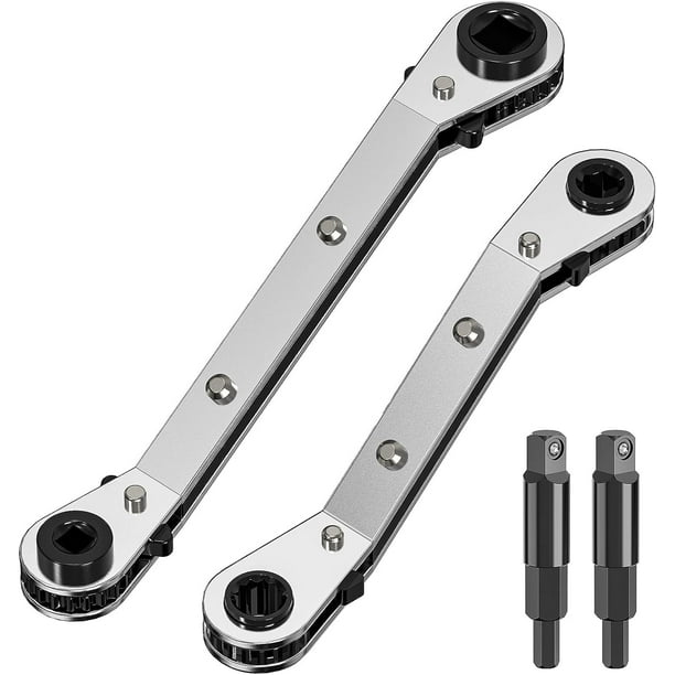 Herramientas de llave de servicio, 3/16” a 3/8” 5/16'' x 1/4'' Juego de llaves de carraca para válvula de aire acondicionado para reparación de equipos y herramientas de refrigeración de aire