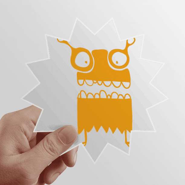 Yellow Creature Sticker Universe Alien Monster Yellow Creature Sun Vinyl Sticker Luggage ...