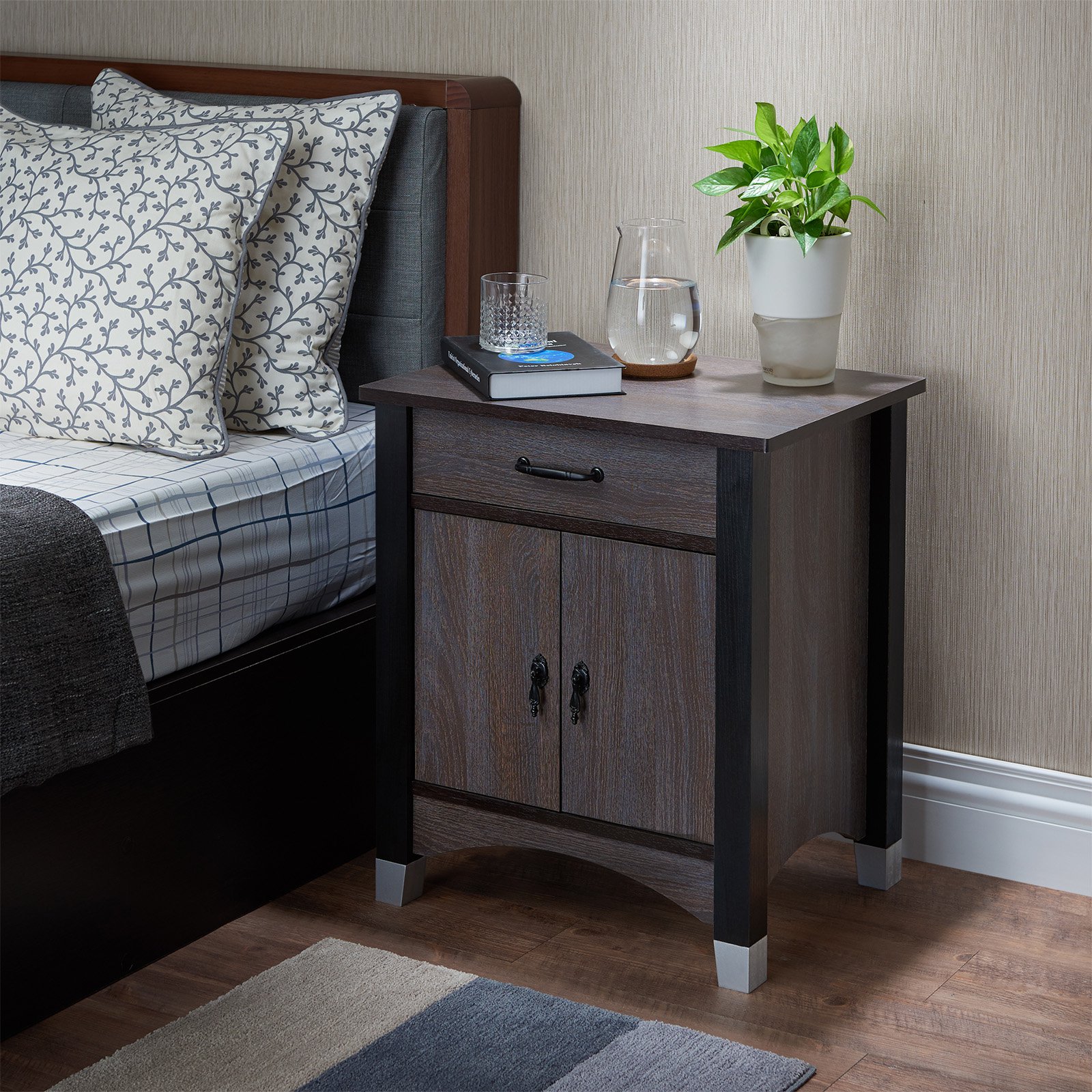 Acme California Nightstand, Grey Oak