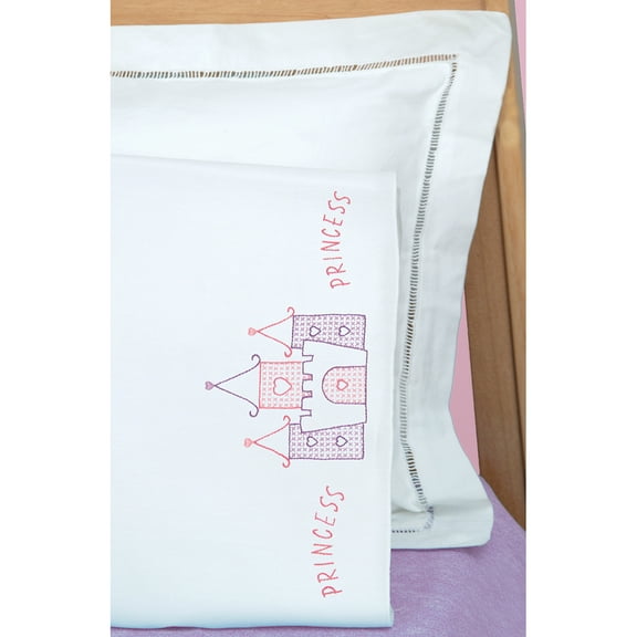 Jack Dempsey Children's Stamped Pillowcase W/Perle Edge-Princess
