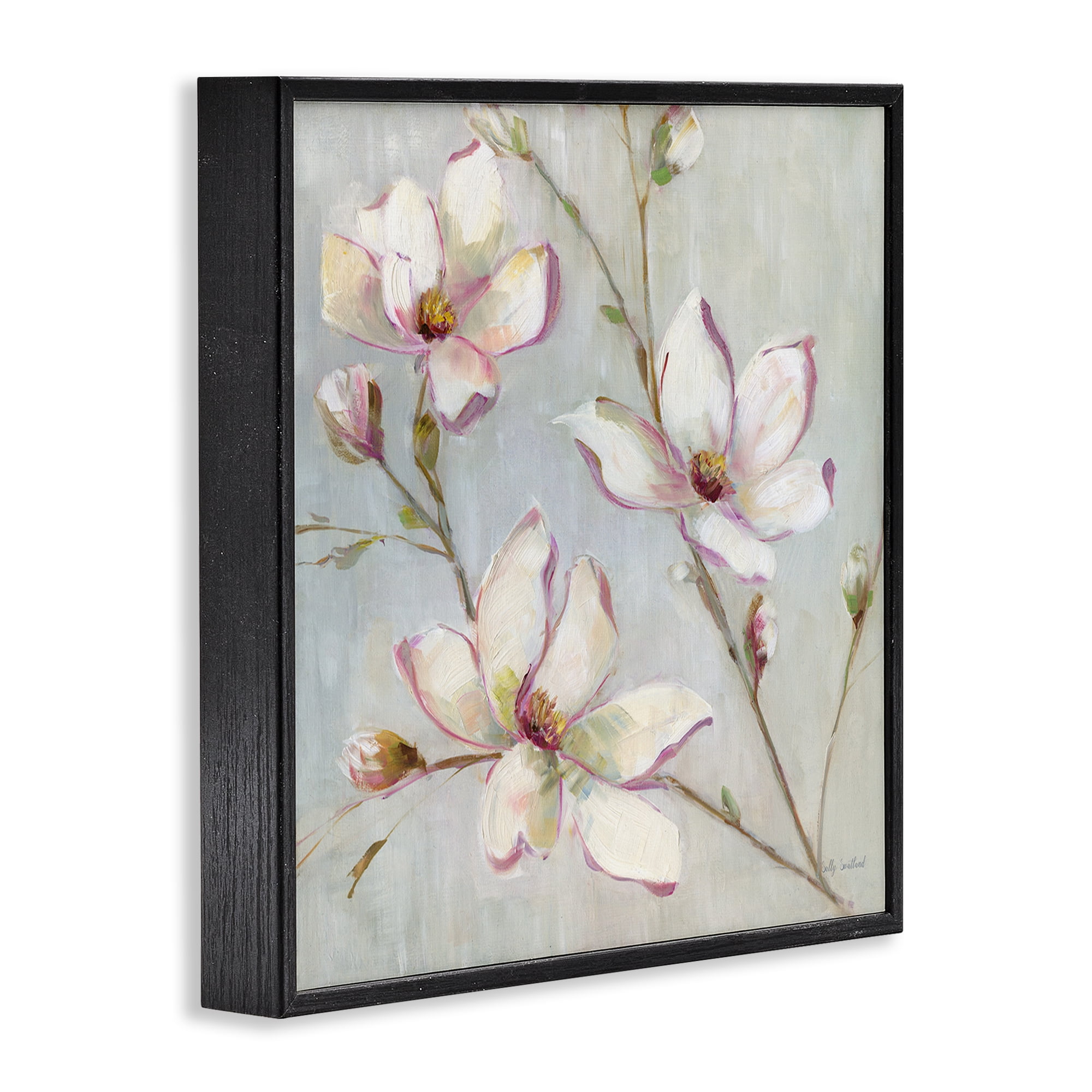 Stupell Industries Traditional Apple Blossoms Botanical & Floral Painting Black Framed Art Print Wall Art, 24 x 24