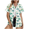 thumbnail image 2 of Weiqiqre Women's Tops Summer Beach Shirt Tropical Shirts Womens Hawaii Button Down Short Sleeve Blouses Button Up Tops, 2 of 5
