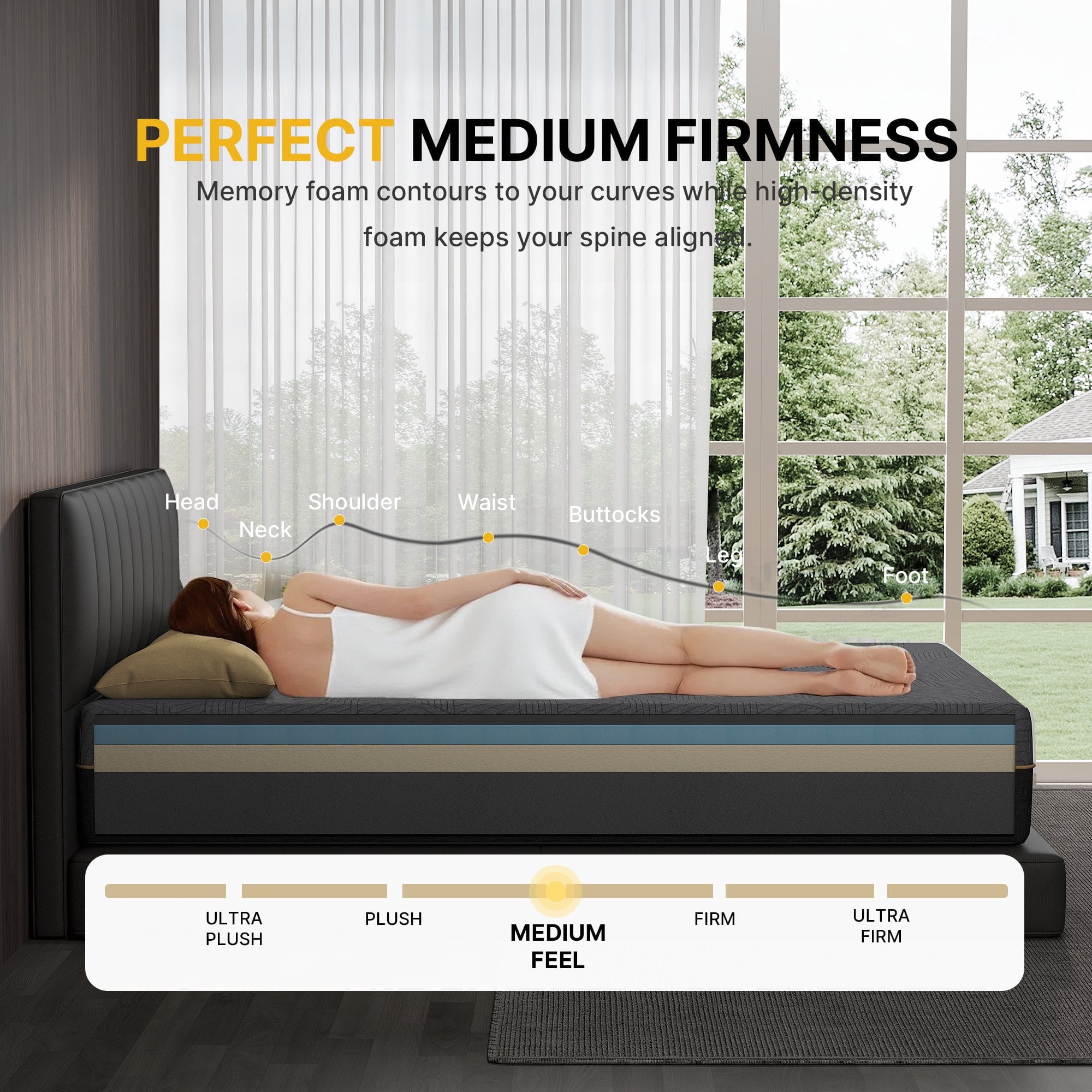 BEHOST 10 inch Memory Foam Full Size Mattresses, CertiPUR-US Certified, Medium Supportive Mattress