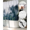 thumbnail image 5 of Split Shower Curtain for Transfer Bench, Green Forest Fabric Shower Curtains for Bathroom, Natural Landscape Modern Abstract Art Tub Sliding Transfer Bench Waterproof Bath Curtains 72"x84", 5 of 9