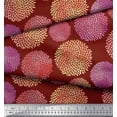 thumbnail image 3 of Soimoi Tissu Georgette Rouge en Polyester Imprimé Floral Artistique au Mètre 42 Pouces de Large, 3 of 5