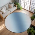 thumbnail image 3 of Light Blue Grey Ombre 8ft Round Rug, Modern Abstract Art Gradient Non-Skid Rubber Backing Large Area Rugs - Living Room Bedroom Home Office, Indoor Floor Mat Carpets Washable Rug, 3 of 9