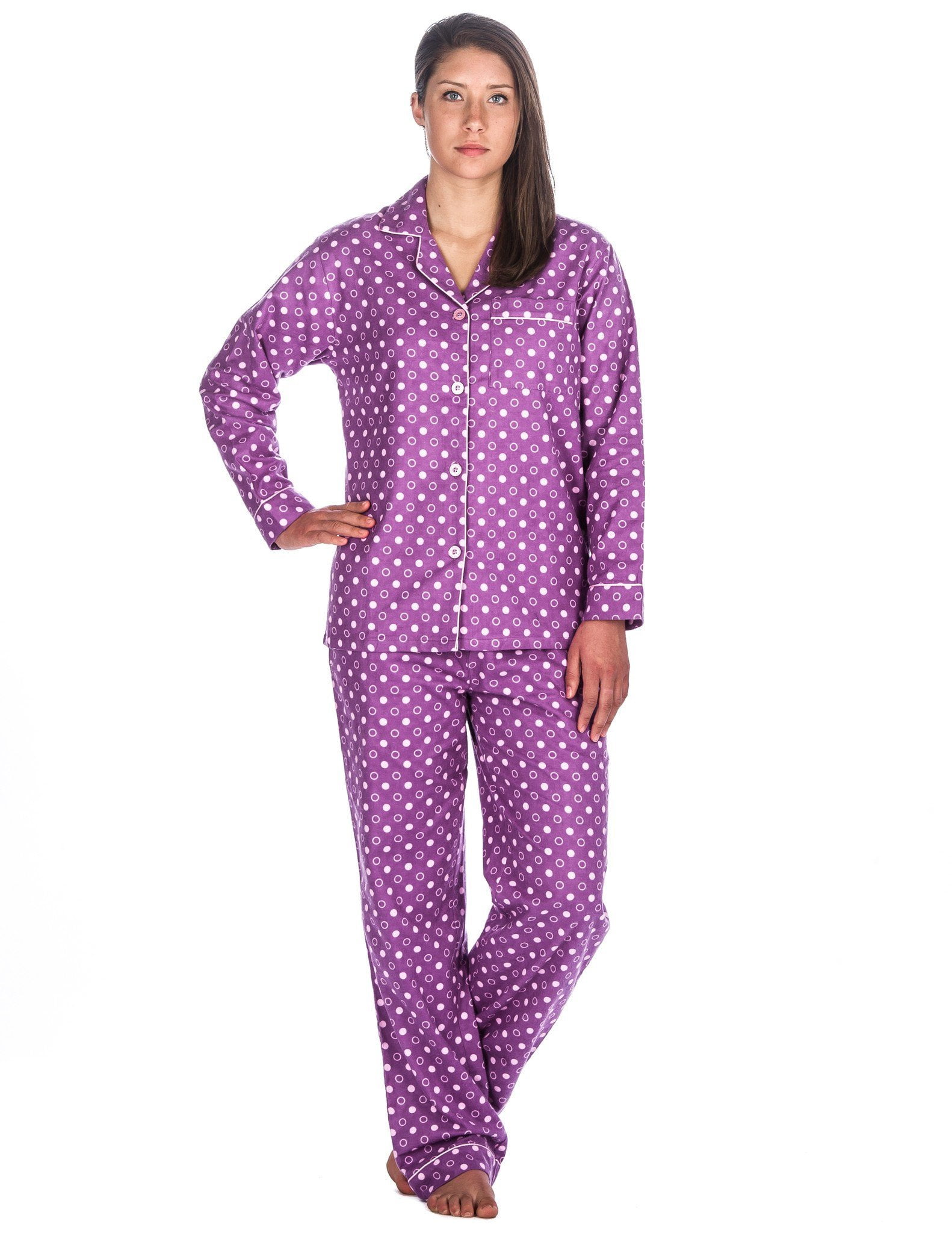 Noble Mount - Womens Cotton Flannel Pajama Sleepwear Set ...