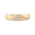 thumbnail image 2 of FB Jewels 14kt Yellow Gold Mens Round Diamond Wedding Cross Band Ring 1/20 Cttw Size 8, 2 of 4