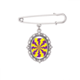 thumbnail image 1 of Illusion Lines Loop Repeat Psychedelic Brooch Pin Dress Shirt Shawl Clips, 1 of 3