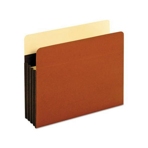 Heavy-Duty File Pockets 3.5" Expansion, Letter Size, Redrope, 25/Box