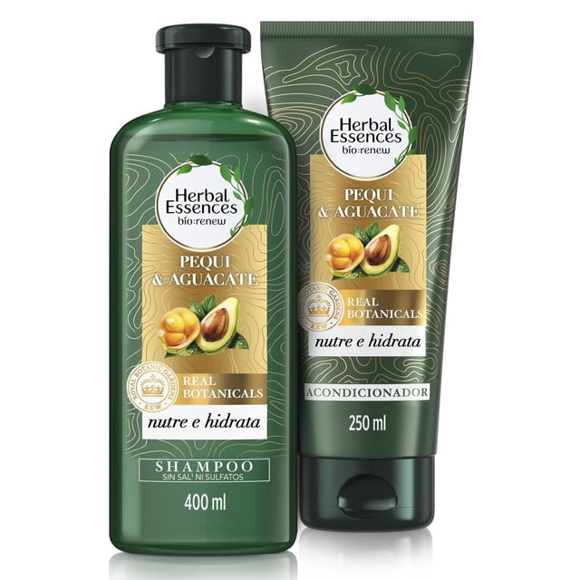 HERBAL ESSENCES Bio:Renew, Shampoo sin sulfatos ni parabenos 400 ml + Acondicionador sin sal* 250 ml