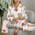thumbnail image 6 of Pajamas for Women Sets, Heart Waffle Print Lounge Sets Long Sleeve Button Down Night Shirts Sleepwear Pjs, 6 of 6
