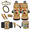 Calf Pattern, variant on HUIACONG 14 Pack Sunflower Cow Print Car Interior Accessory, Durable Personalized Car Accessories Full Set, Suitable for Vehicles Trucks Cars