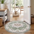 thumbnail image 3 of General Washable 4round Area Rugs - Boho Rugs for Living Room Stain Resistant Carpet Vintage Tribal Rugs for Bedroom Kitchen Bathroom with Non Slip Backing Home Decor Floor Decoration Mat 4ft Sage, 3 of 16